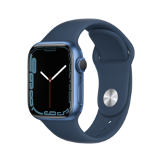 Apple Watch Series 7 GPS 41mm (корпус - синий, спортивный ремешок цвета синий омут, IP67/WR50)