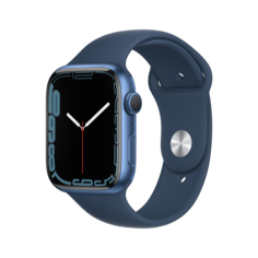 Apple Watch Series 7 GPS 45mm (корпус - синий, спортивный ремешок цвета синий омут, IP67/WR50)
