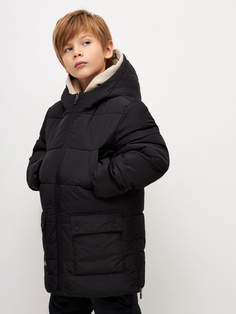 Зимний стеганый пуховик для мальчика (черный, 128) Sela