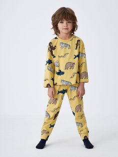 Пижама с принтом для мальчиков (желтый, 116-122) Sela