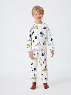 Пижама с принтом для мальчиков (черный, 104-110) Sela
