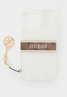 Чехол для IPhone и брелок Guess 13 mini, PC/TPU 4G Stripe Hard Tranparent +Gold charm