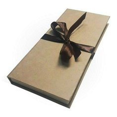 Подарочная коробка для денег с бантом, крафт бумага, 172 х 83 х 16 мм, коричневая РутаУпак
