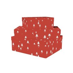 Подарочная коробка Bummagiya Елочки, красный, 36,5 х 28,5 х 13,5 см