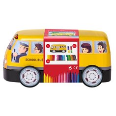 Набор для рисования Faber-Castell Connector School Bus, 33 фломастера + 10 клипc