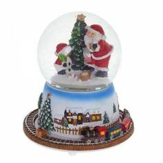 Фигурка декоративная в стеклянном шаре и функцией движения Remeco Дед Мороз, 14 х 14 х 16 см