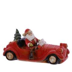 Фигурка декоративная с подсветкой Remeco Дед Мороз на машине, 35 х 14 х 18 см