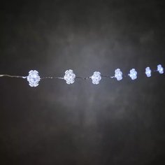 Гирлянда Lucas Papaw Снежинка, на серебряном проводе, холодный свет, 290 см, см