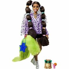 Кукла Barbie Extra с переплетенными резинками хвостиками Mattel