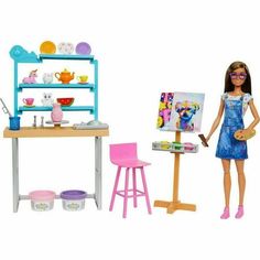 Игровой набор с куклой Barbie Wellness & Fitness Творческая студия Mattel