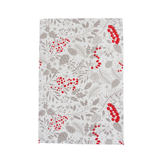 Кухонное полотенце Лён Наш Зимняя рябина белое с красным и серым 47х61 см