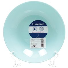 Тарелка суповая, стекло, 20 см, круглая, Diwali Turquoise, Luminarc, P2019, бирюзовая