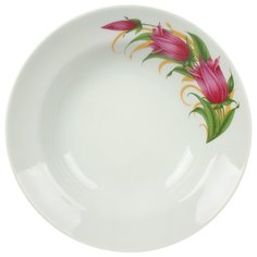 Тарелка суповая, керамика, 20 см, круглая, Идиллия Колокольчики, Добрушский фарфоровый завод, 4С0258Ф34