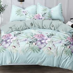 Постельное белье 2-спальное, простыня 175 х 214 см, 2 наволочки 70х70 см, пододеяльник 175 х 214 см, Адель, поплин, Баунти