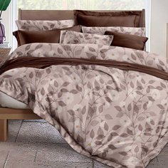 Постельное белье евростандарт, простыня 200х220 см, 2 наволочки 70х70 см, пододеяльник 200х220 см, Адель, поплин, Октябрь