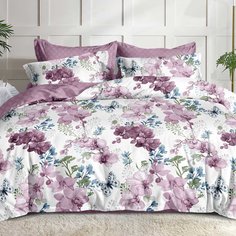 Постельное белье евростандарт, простыня 200х220 см, 2 наволочки 70х70 см, пододеяльник 200х220 см, Адель, поплин, Сандал