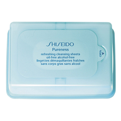 Средства для умывания SHISEIDO Освежающие очищающие салфетки без содержания масел и спирта Pureness
