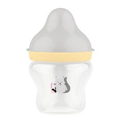 Бутылочка для детей LUBBY Бутылочка для кормления с соской молочной с клапаном, широким горлом, с рождения