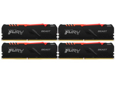 Модуль памяти Kingston Fury Beast Black RGB DDR4 3200MHz PC25600 CL16 32Gb KIT (4x32Gb) F432C16BBAK4/32