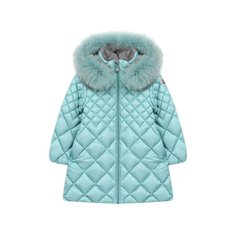 Стеганое пальто на молнии с капюшоном Moncler Enfant