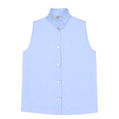 Хлопковый топ с воротником-стойкой Caf