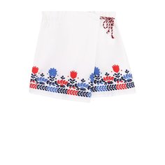 Хлопковые шорты с запахом с вышивкой Ermanno Scervino