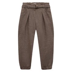 Брюки из шерсти и хлопка Brunello Cucinelli