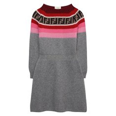 Платье из шерсти и вискозы Fendi