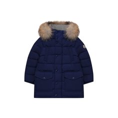 Пуховик с меховой отделкой на капюшоне Moncler Enfant