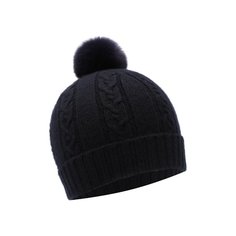 Кашемировая шапка с меховым помпоном Loro Piana
