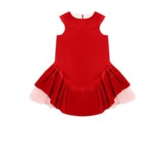 Хлопковое мини-платье с асимметричной юбкой и многослойной подкладкой I Pinco Pallino