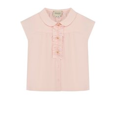 Хлопковая блуза с оборкой Gucci