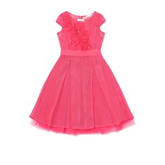 Приталенное платье с цветочной отделкой Monnalisa