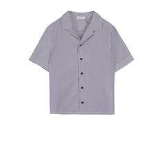 Хлопковая рубашка в полоску с логотипом бренда Dolce & Gabbana