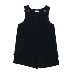 Хлопковый мини-комбинезон с накладными карманами и оборками Il Gufo