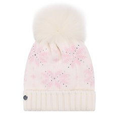 Шерстяная шапка с меховым помпоном и декором Catya