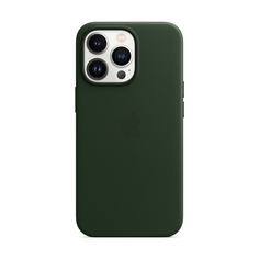 Чехол-накладка Apple MagSafe для iPhone 13 Pro, кожа, зеленая секвойя