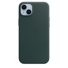 Чехол-накладка Apple MagSafe для iPhone 14 Plus, кожа, зеленый лес