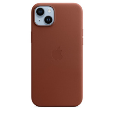 Чехол-накладка Apple MagSafe для iPhone 14 Plus, кожа, коричневый