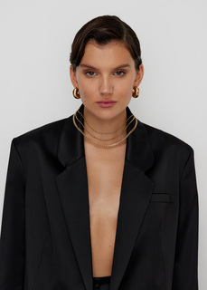 Жакет с закругленным воротником NICEONE [Черный, S]