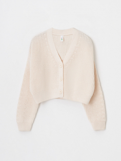 Вязаный кардиган для девочек (белый, 164) Sela