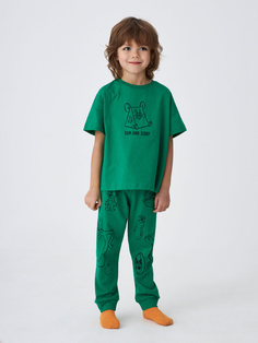 Пижама с принтом Tom and Jerry для мальчиков (зеленый, 104-110) Sela
