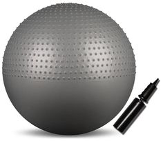 Мяч гимнастический массажный 2 в 1 INDIGO Anti-burst с насосом, IN003, Серый металлик, 75 см хорошее состояние