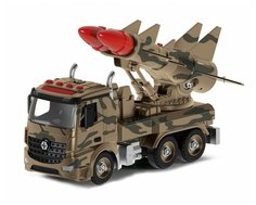 Военная машина-конструктор 2 ракеты фрикционная свет звук Funky Toys