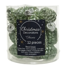 Набор шишек Kaemingk в тубе 6 cм 12 шт шалфей стекло