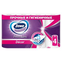 Бумажные полотенца Zewa Premium Декор, 4 рулона