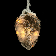 Игрушка елочная Kaemingk шишка LED 21 см