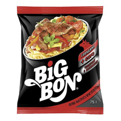 Лапша Big Bon говядина + соус томатный с базиликом, 75 г