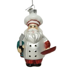Игрушка елочная Kaemingk санта 8x12 см стекло