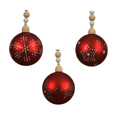 Шар елочный Kaemingk красный стеклянный 8 см